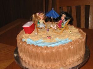 Round beach cake