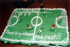 Soccer Field Cupcake Cake